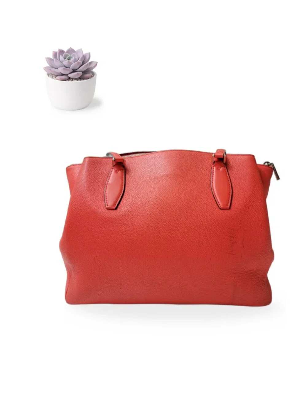 Kate Spade Monet Large Triple Compartment Tote Coral Orange Leather Bag WKRU6948